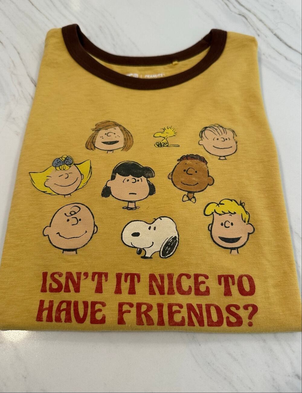 Uniqlo UT Peanuts Love Sunshine Snoopy Friends T Shirt Women S Yellow 460997.